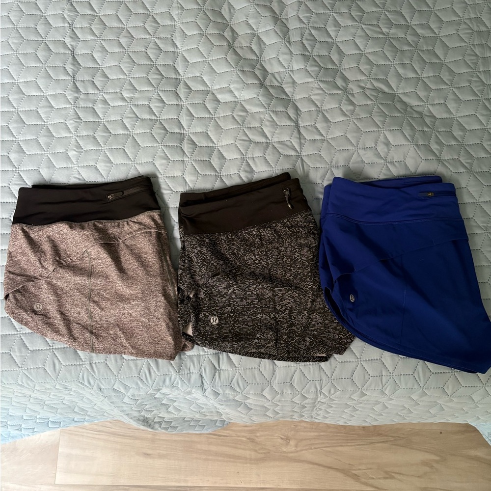 lululemon athletica Women's Speed up Shorts- 3 pairs